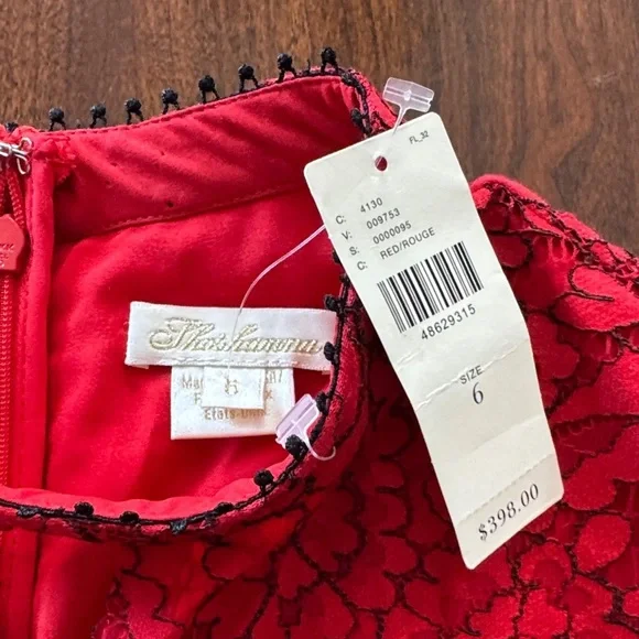 Shoshanna Romantic Red Lace Long Sleeve Keyhole Dress NWT Anthropologie - Picture 12 of 16